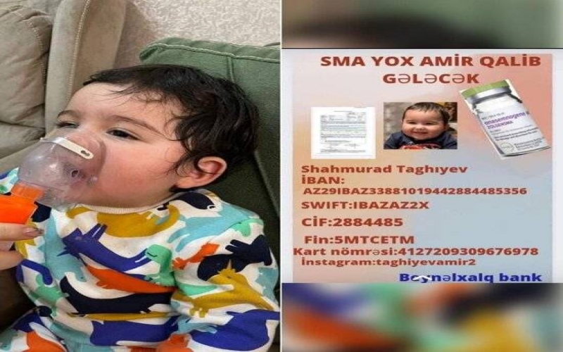 SMA xəstəsi olan balaca Amirin yardımınıza ehtiyacı var -   FOTO