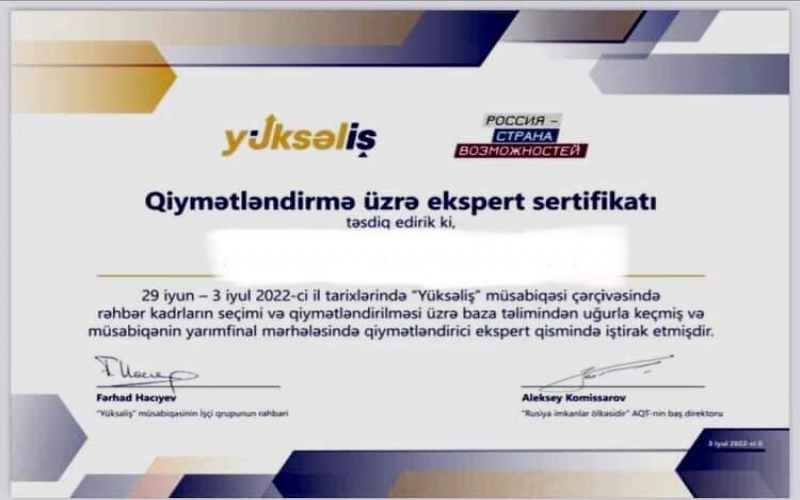 "Yüksəliş" müsabiqəsində Rusiya izi 